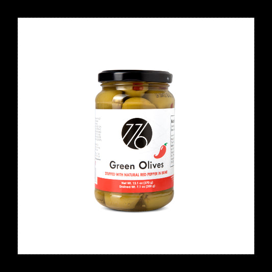 Green Olives Stuffed with Natural Red Pepper in Brine 13.1oz